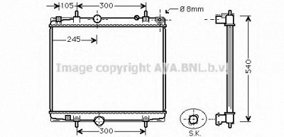 AVA QUALITY COOLING pea2277 -  Радиатор, охлаждение двигателя